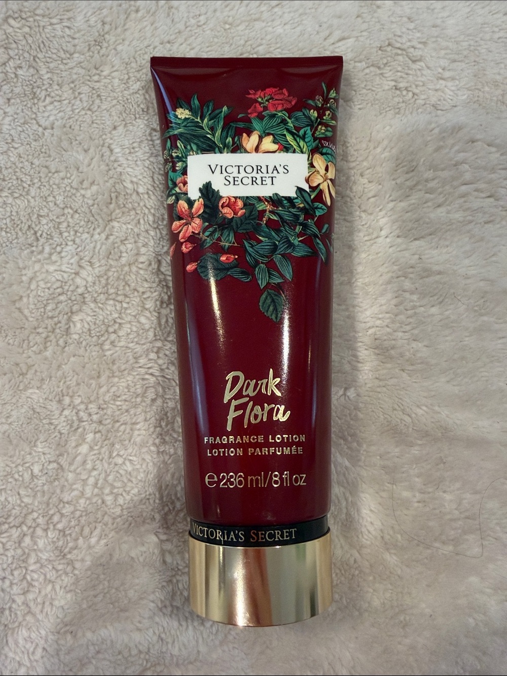 Victoria's Secret Dark Flora Lotion - Deep Red & Gold Accents